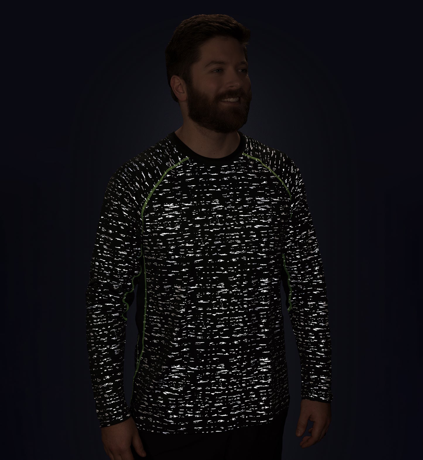 Men's Reflective Long Sleeve Running Shirt In Black