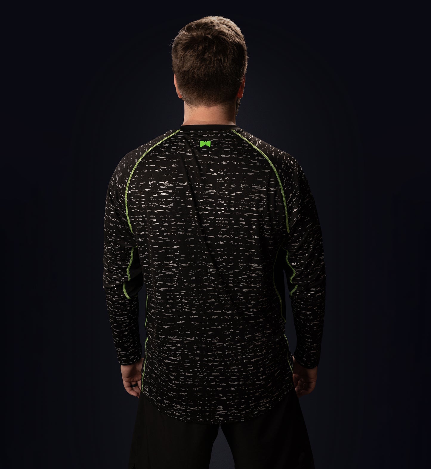 Men's Reflective Long Sleeve Running Shirt In Black