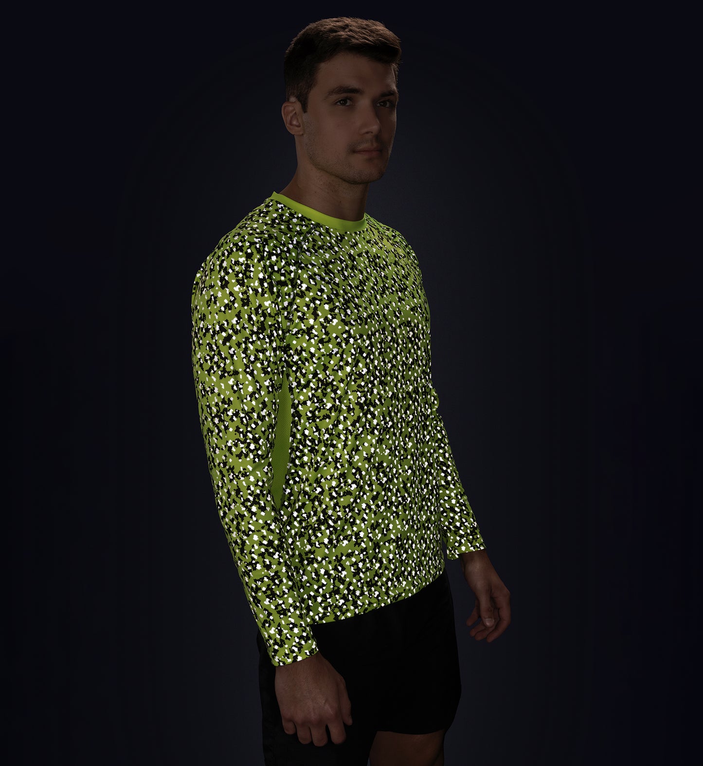 Men’s Lime/Black Camo Long Sleeve WildSpark™ Athletic Shirt