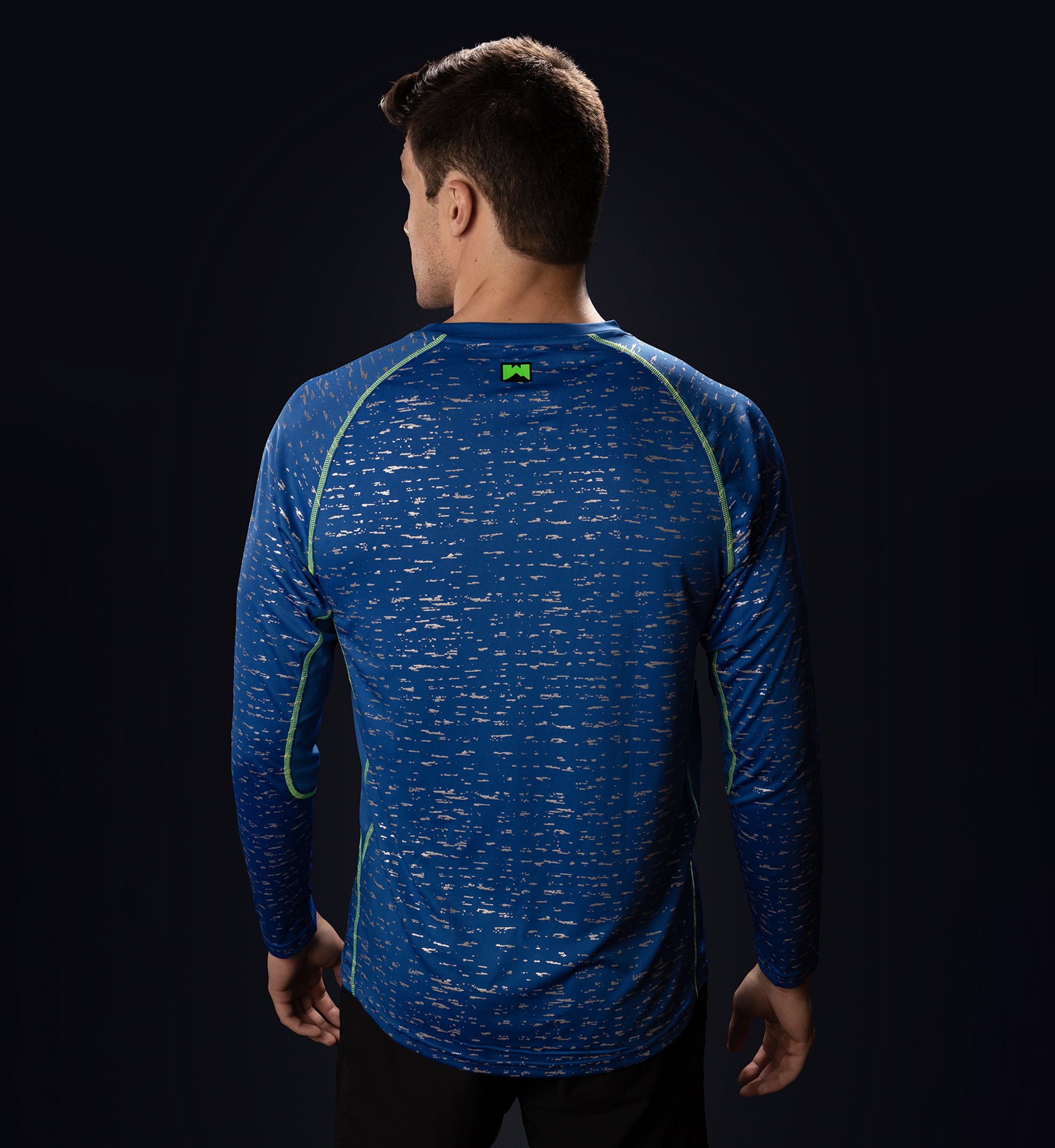 WildSpark Men's Blue Long Sleeve Reflective Running Shirt 2XL