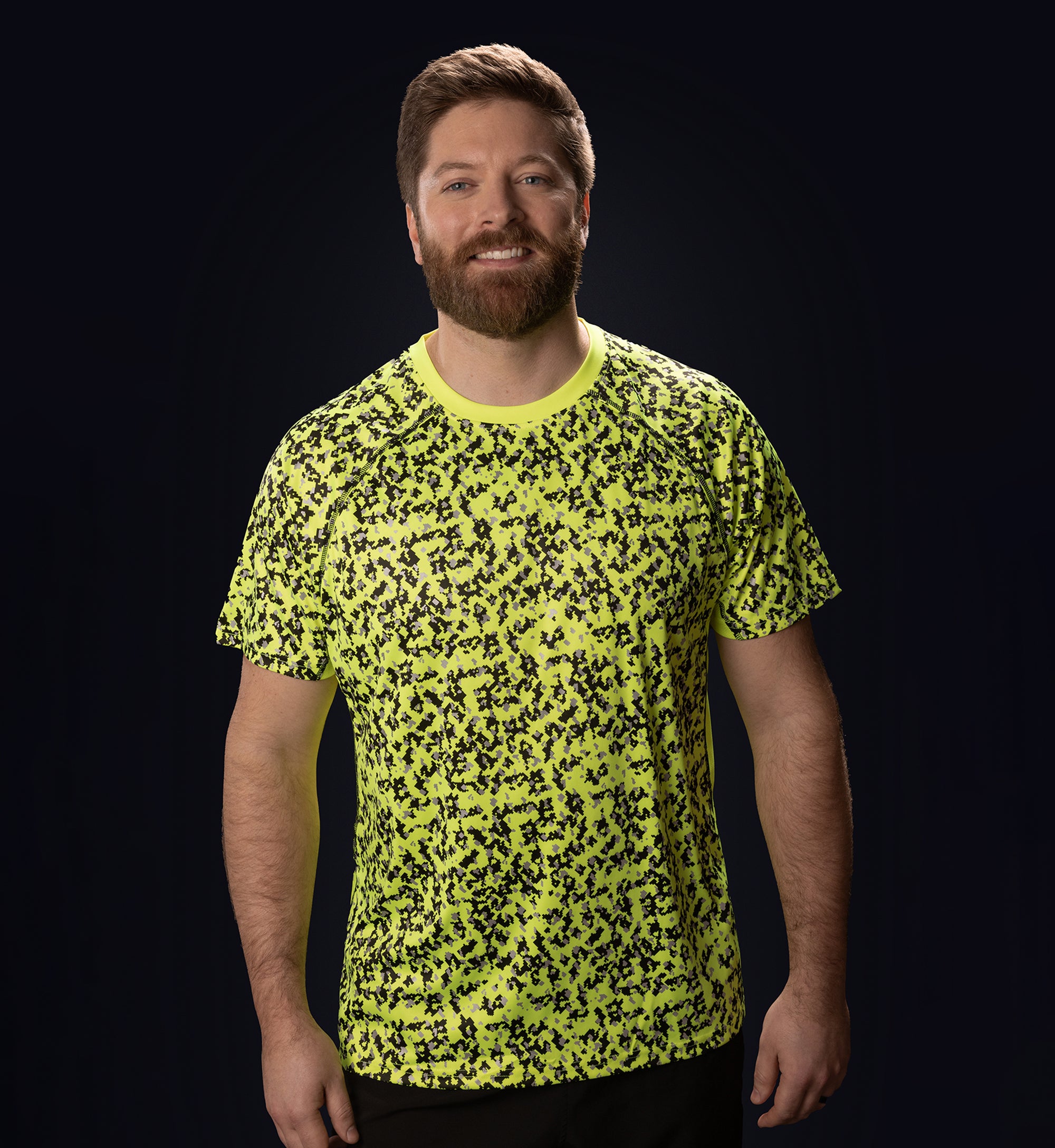 Neon green camo sales shirt