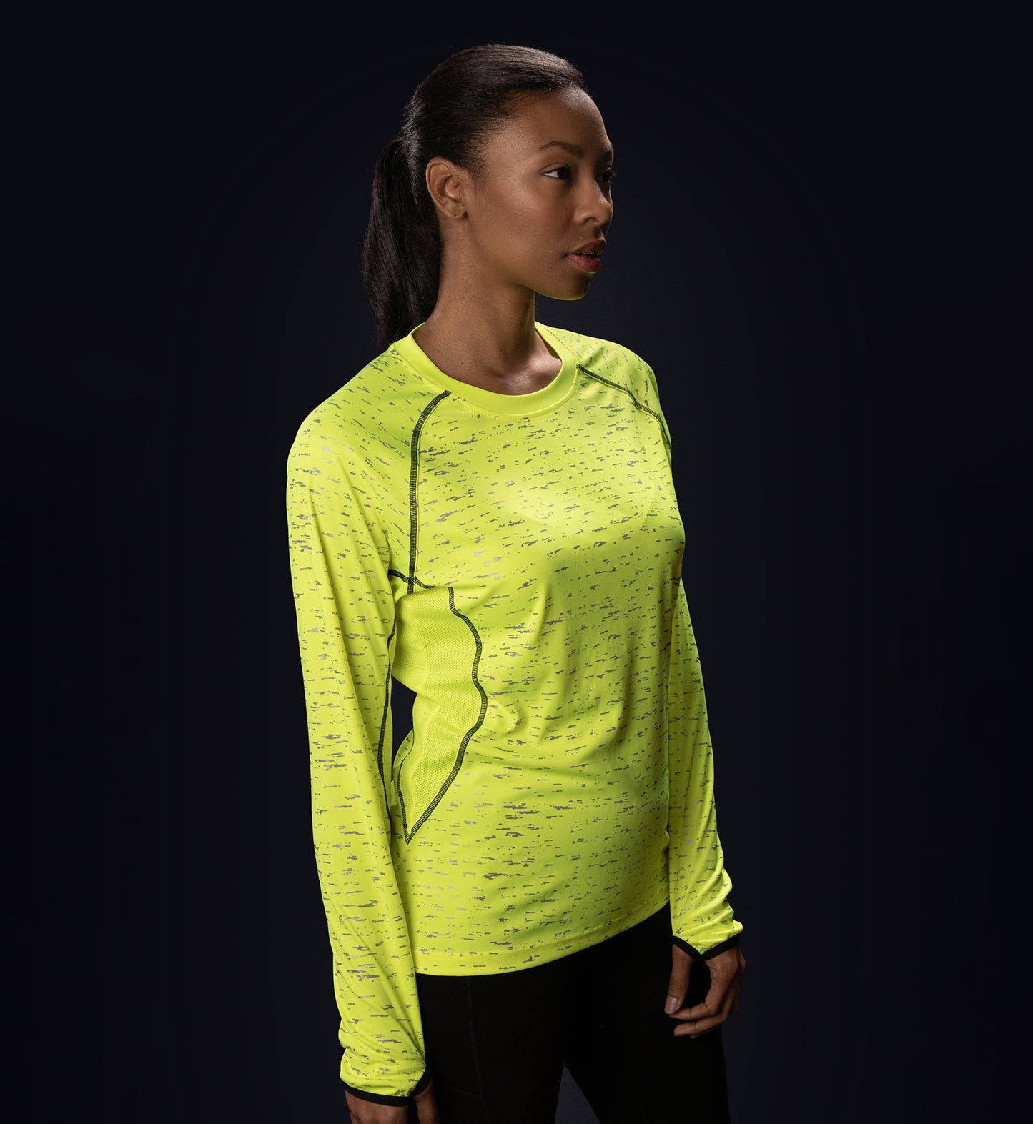 Women's Long Sleeve Reflective Running Shirt Lime – WildSpark™