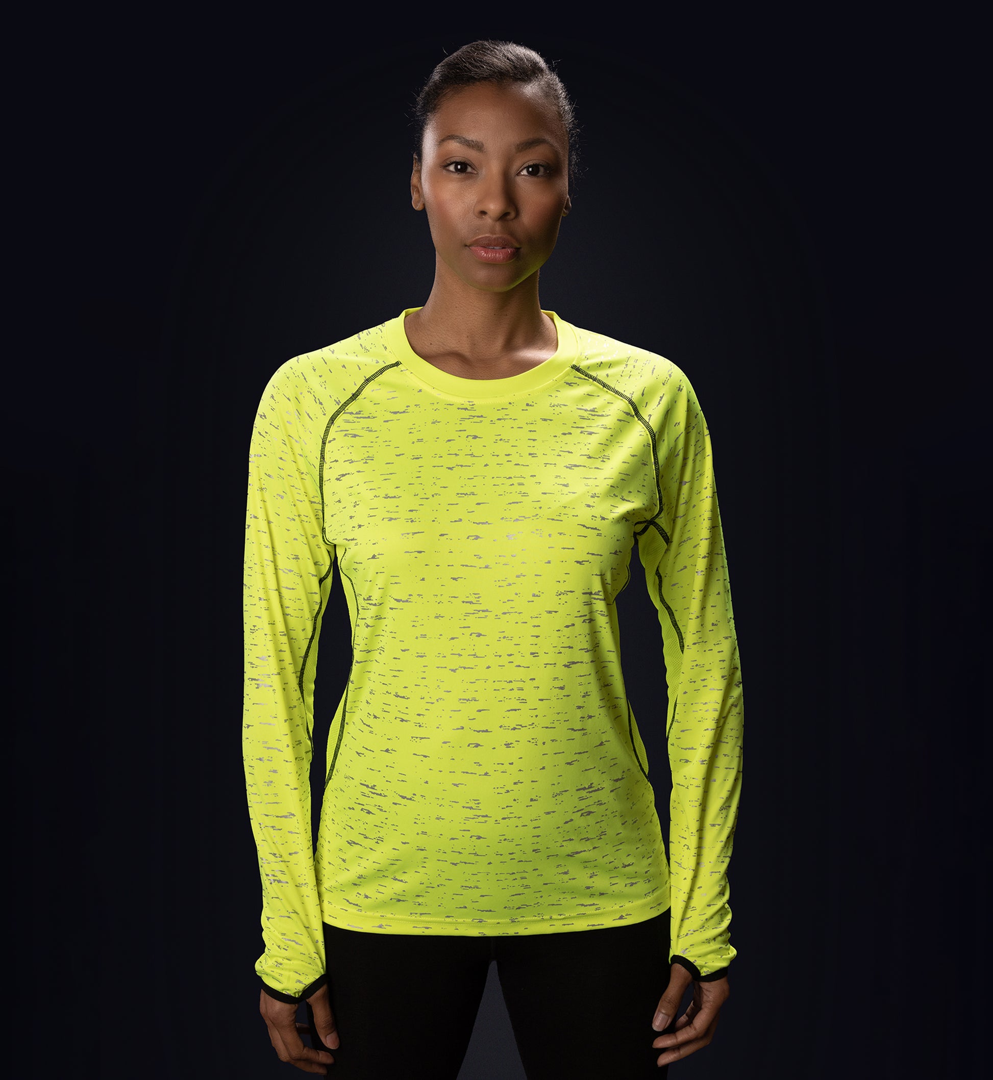 Running Room Women's Mini Stripe Reglen Long Sleeve Run Shirt